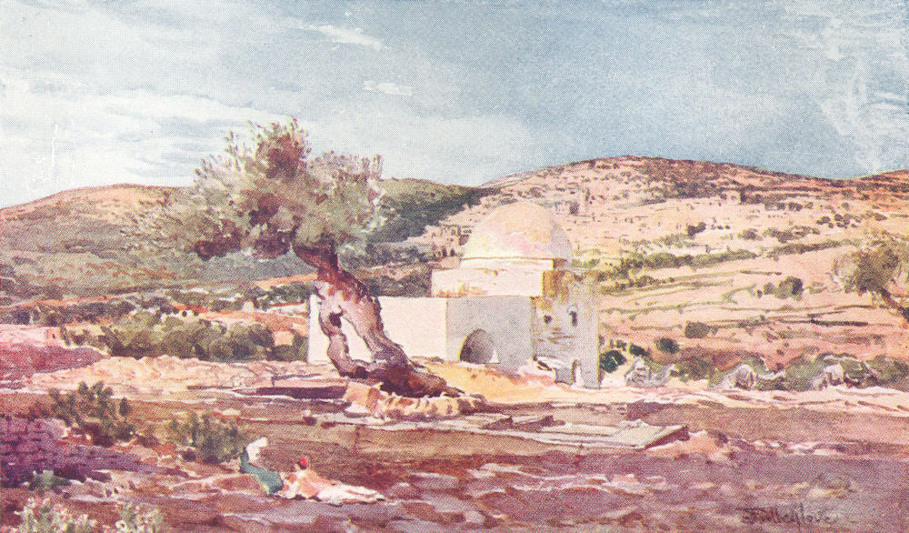 ISRAEL. Tomb of Rachel, road from Jerusalem to Hebron 1902 old antique print
